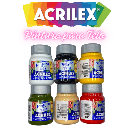 30 Pinturas Acrilex para Tela de 37 ml